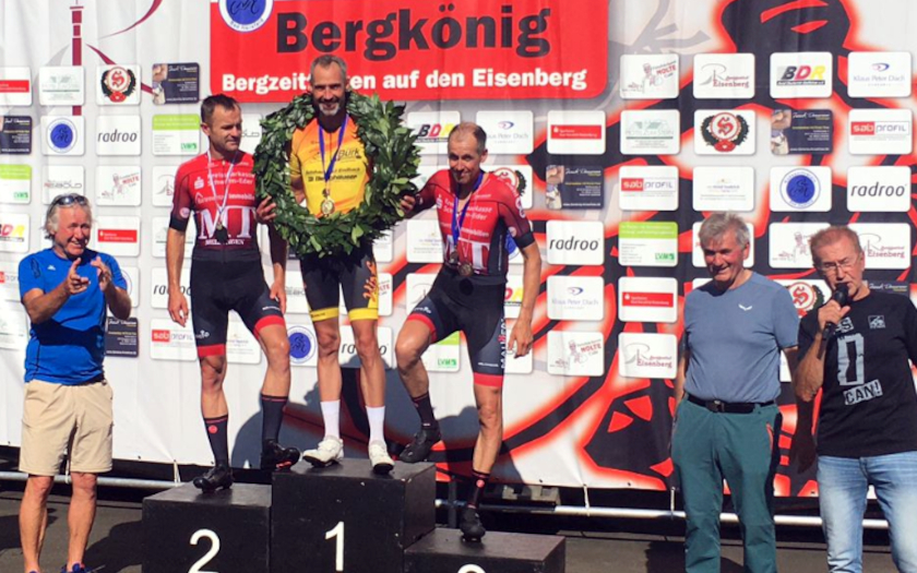 Podium der Mesters II bei der Hessenmeisterschaft im Bergzeitfahren 2024